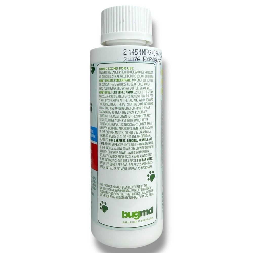 BugMD Pets Flea + Tick Concentrate Essential Oil‎ For Dogs 3.7oz EXP 9/27 - Picture 3 of 7